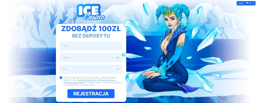 rejestracji w ice kasyno